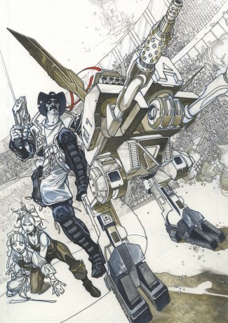 Sharkey the Bounty Hunter #5 cover di Simone Bianchi disegno